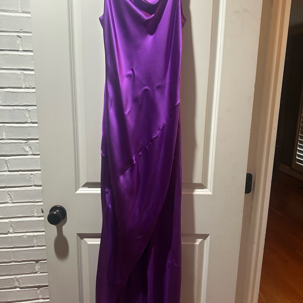 Amanda Uprichard Purple Satin Dress